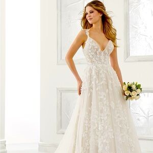 Wedding dress-Size 22, color is sand, designer Morilee by Madeline Gardner